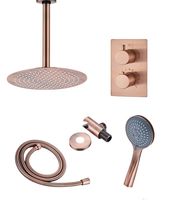 Saniclear Copper inbouw regendouche met plafondarm, 20cm hoofddouche en 3 standen handdouche