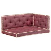 vidaXL 3-delige Bankkussenset pallet bordeauxrood