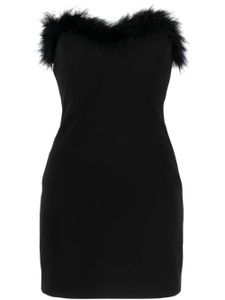 Amen robe-bustier courte à détails de plumes - Noir