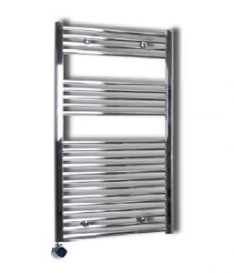 Sanicare elektrische design radiator 60x112cm wit met thermostaat links chroom