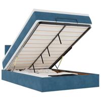 vidaXL Ottoman bed met matras 120x200cm fluweel donkerblauw, bedframe, ottoman bedframe, bedframe met opbergruimte onder het bed