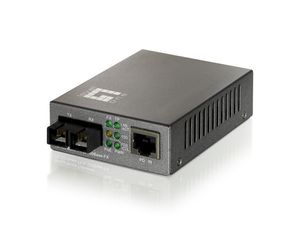 LevelOne FVT-0104TXFC netwerk media converter 100 Mbit/s Single-mode Zwart