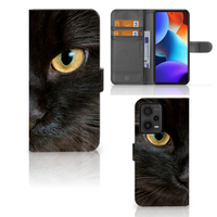 Xiaomi Redmi Note 12 Pro Plus Telefoonhoesje met Pasjes Zwarte Kat - thumbnail