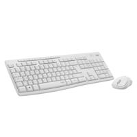 Logitech MK295 Silent Wireless Keyboard & Mouse Combo, SilentTouch-technologie, volledig numeriek toetsenblok, geavanceerde optische tracking, 90% minder geluid, QWERTY US International layout, Wit