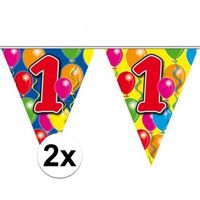 2x Gekleurde vlaggenlijn 1 jaar 10 meter - thumbnail