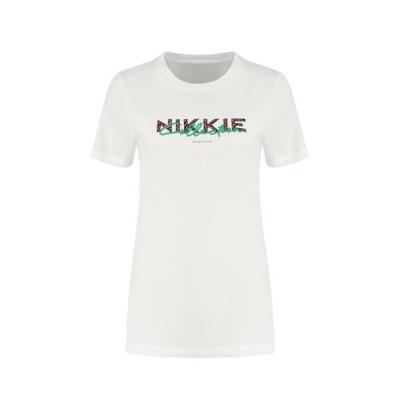 NIKKIE T-shirt met logo wit