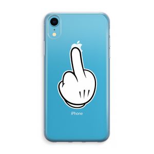 Middle finger white: iPhone XR Transparant Hoesje