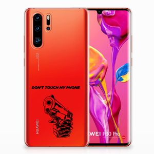 Huawei P30 Pro Silicone-hoesje Gun Don't Touch My Phone