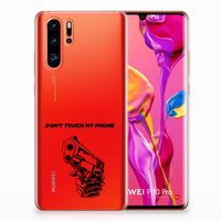 Huawei P30 Pro Silicone-hoesje Gun Don't Touch My Phone - thumbnail