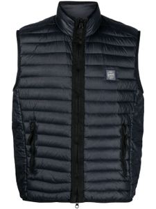 Stone Island gilet matelassé à patch Compass - Bleu