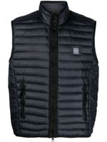 Stone Island gilet matelassé à patch Compass - Bleu - thumbnail