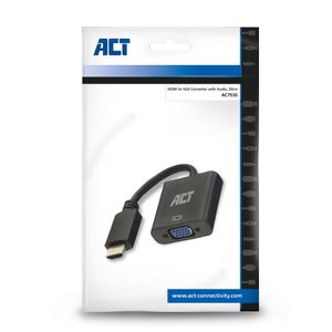 ACT AC7535 video kabel adapter 0,23 m HDMI Type A (Standaard) VGA (D-Sub) Zwart