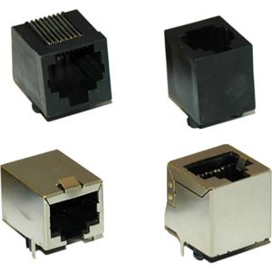 encitech RJJ-64NF-V RJ45-connector 2101-0110-14 Bus, inbouw verticaal Aantal polen 6P4C Zwart 1 stuk(s)