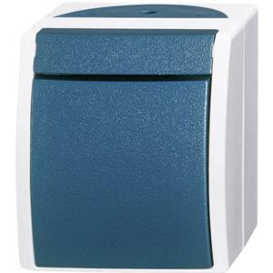 Busch-Jaeger 2601/7 W-53 Ocean (opbouw) Kruisschakelaar spatwaterdicht Blauw, Groen