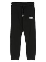 Diesel Kids pantalon de jogging en coton à logo imprimé - Noir