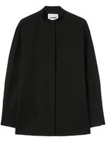 Jil Sander chemise en gabardine de laine - Noir