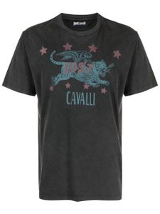 Just Cavalli t-shirt en coton à imprimé tigre - Noir