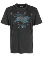 Just Cavalli t-shirt en coton à imprimé tigre - Noir