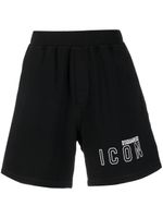 DSQUARED2 short de sport à logo imprimé - Noir