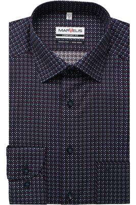 Marvelis Comfort Fit Overhemd rood, Motief