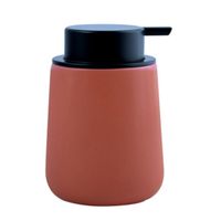 MSV Zeeppompje/Dispenser Malmo - Keramiek - terracotta/zilver - 8,5 x 12 cm - 300 ml   - - thumbnail