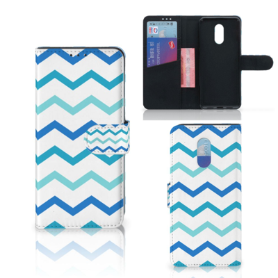 OnePlus 7 Telefoon Hoesje Zigzag Blauw