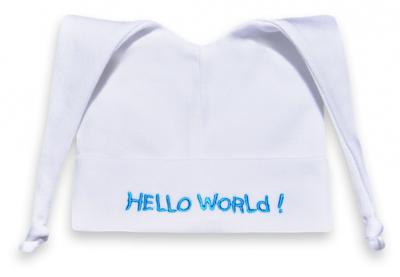 Funnies babymutsje hallo world katoen