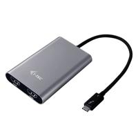 i-tec TB3DUAL4KHDMI Thunderbolt 3 Dual HDMI-Videoadapter 4K/60 Hz voor MacOS en Windows,zwart