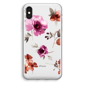 Geschilderde bloemen: iPhone XS Transparant Hoesje