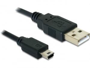 DeLOCK USB 2.0-A / USB mini-B 5pin - 0.70m USB-kabel 0,70 m USB A Mini-USB B Zwart