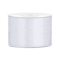 1x Witte satijnlint rollen 5 cm x 25 meter cadeaulint verpakkingsmateriaal   -