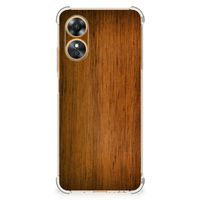 OPPO A17 Stevig Telefoonhoesje Donker Hout - thumbnail