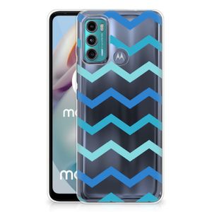 Motorola Moto G60 TPU bumper Zigzag Blauw