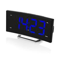 Smartwares Wekker gebogen display, dubbel alarm, FM-radio, USB-aansluiting, sluimerfunctie, CL-1658