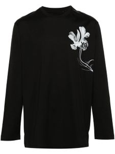 Y-3 t-shirt en coton GFX à fleurs - Noir