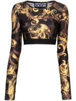 Versace Jeans Couture haut crop à imprimé baroque - Noir