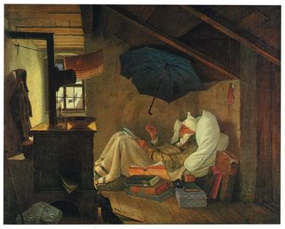 Kunstdruk Carl Spitzweg - Der arme Poet 60x48cm
