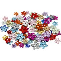 252x Hobby materiaal glitter steentjes bloemetjes   - - thumbnail