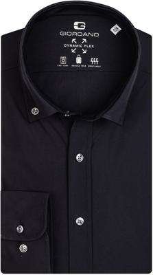 Giordano Heren Overhemd Zwart Knitted Dynamic Flex Modern Fit Giordano Heren Overhemd Zwart Knitted Dynamic Flex Modern Fit