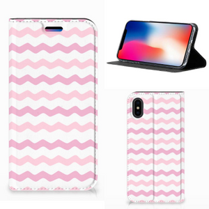 Apple iPhone X | Xs Hoesje met Magneet Waves Roze