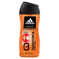 Adidas Team Force 3in1 douchegel Mannen Lichaam & haar Oranje 250 ml