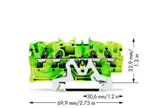 WAGO 2001-1407 Aardingsklem 4.20 mm Spanveer Toewijzing: Terre Groen, Geel 1 stuk(s)