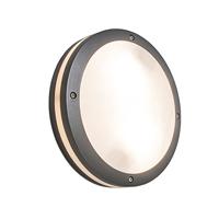 QAZQA - Modern Wand- en plafondlamp antraciet IP54 - Glow | Buitenverlichting - Aluminium Rond - E27 Geschikt voor LED - Max. 2 x 18 Watt