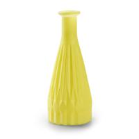 Bloemenvaas Patty - mat geel - glas - D8,5 x H21 cm - fles vaas - thumbnail