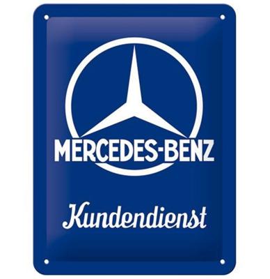 Mercedes-Benz Kundendienst Reliëf Metalen Bord 15 x 20 cm