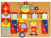 Bino hamerspel Brandweer junior 25 cm kurk naturel 168 delig