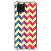 Samsung Galaxy A12 Doorzichtige Silicone Hoesje Zigzag Multi Color