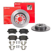 Remmenset, remschijf BREMBO, Remschijftype: Geperforeerd, Inbouwplaats: Achteras: , u.a. für VW, Skoda, Audi, Seat - thumbnail