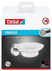 tesa SMOOZ 40324-00000-00 Zeepschaaltje Chroom (glanzend), Wit (gesatineerd)