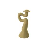 present time - Candleholder Organic Swirl large polyresin latte brown